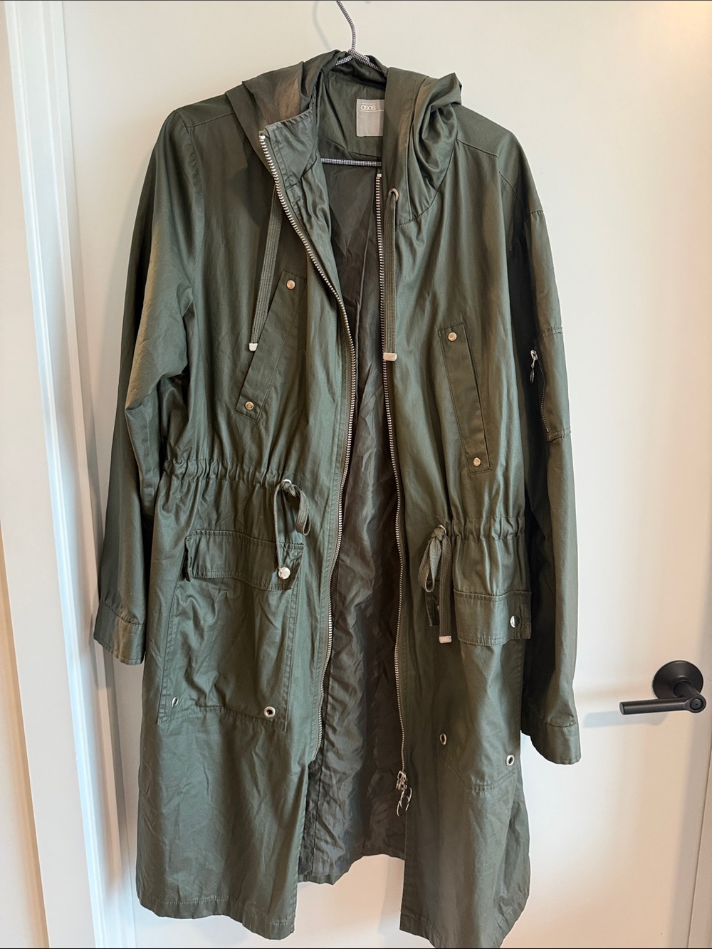 ASOS Olive Green Hooded Utility Parka/ Rain Jacket